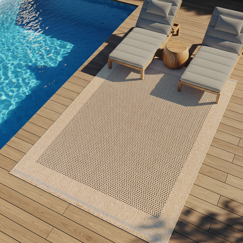 Saraya Boho Jute-Look Beige Brown Area Rug, Rectangle 156 x 207 cm