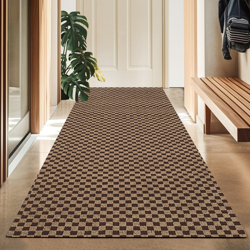 Malesia Checkered Rug, Runner 2' x 6'