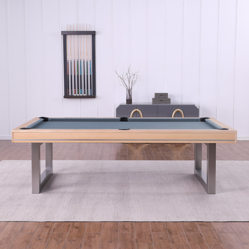 Table de billard en bois massif Harmony, 8 pi, Bleu poudre, Chêne Naturel