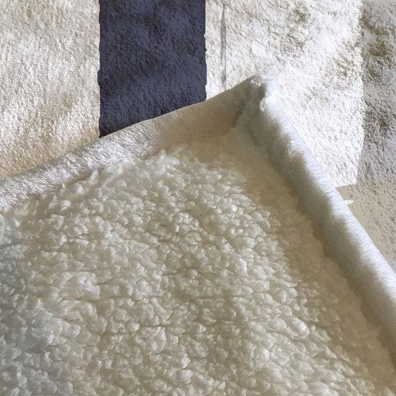 Throw Blanket, 51" W x 60" L, Striped/Abstract, Tan/Gray/White