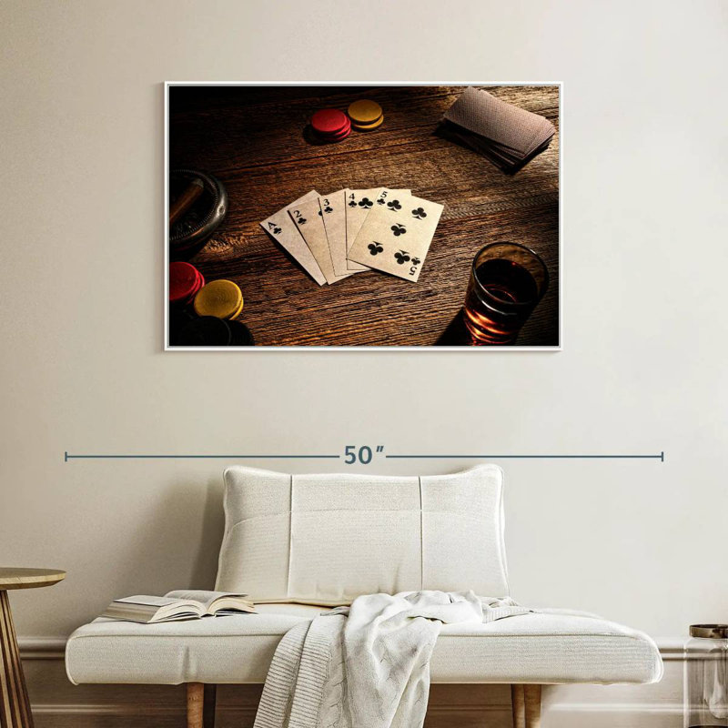 Tisonnier droit, Cadre flottant blanc, 40 po x 27 po