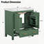 Meuble-lavabo de 30 po avec lavabo simple, lavabo sous le comptoir, armoire de rangement pour la salle de bain avec 2 portes et un tiroir, fermeture en douceur, rangement multifonctionnel