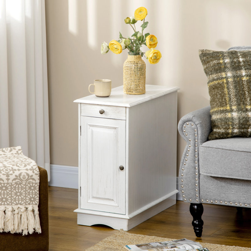 Table de bout avec rangement Frame, Blanc