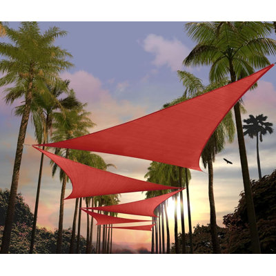 Amgo Triangle Sun Shade Sail with Hardware Kit and Rope 200 GSM, 95% UV Blockage