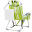 Chaise de plage en aluminium avec revêtement en polyester 600D, siège surélevé et dossier réglable en 5 positions, idéale pour le camping, finition verte.