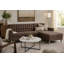 Canapé modulaire Sloan - Moderne faisant face aux accoudoirs droits avec dossier capitonné, chaise longue, pieds en acier inoxydable - Canapé modulaire brun - Canapé modulaire-23211592-32253624
