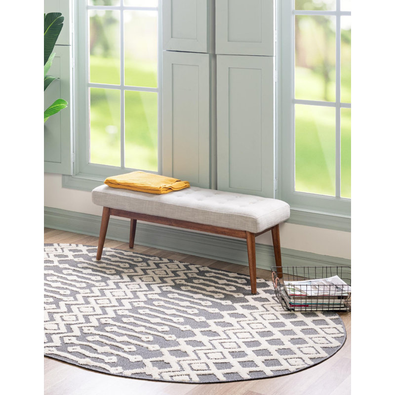 Tapis de couloir contemporain de couleur beige et gris Britnie, Ovale 4 pi x 6 pi