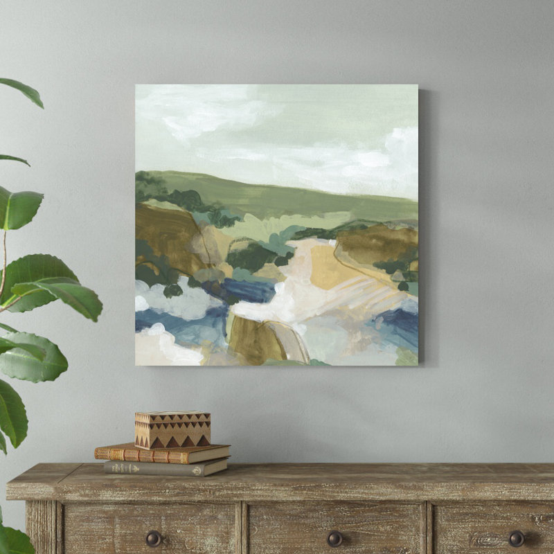 «Plein Air Primitive I» par June Erica Vess - reproduction d'art sur toile tendue, H 30 po x l 30 po