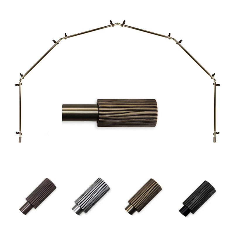 Tringle à rideaux simple réglable 28 "à 48" 0,81 "à baie vitrée, Laiton antique, 18 à 28 po (de chaque côté)