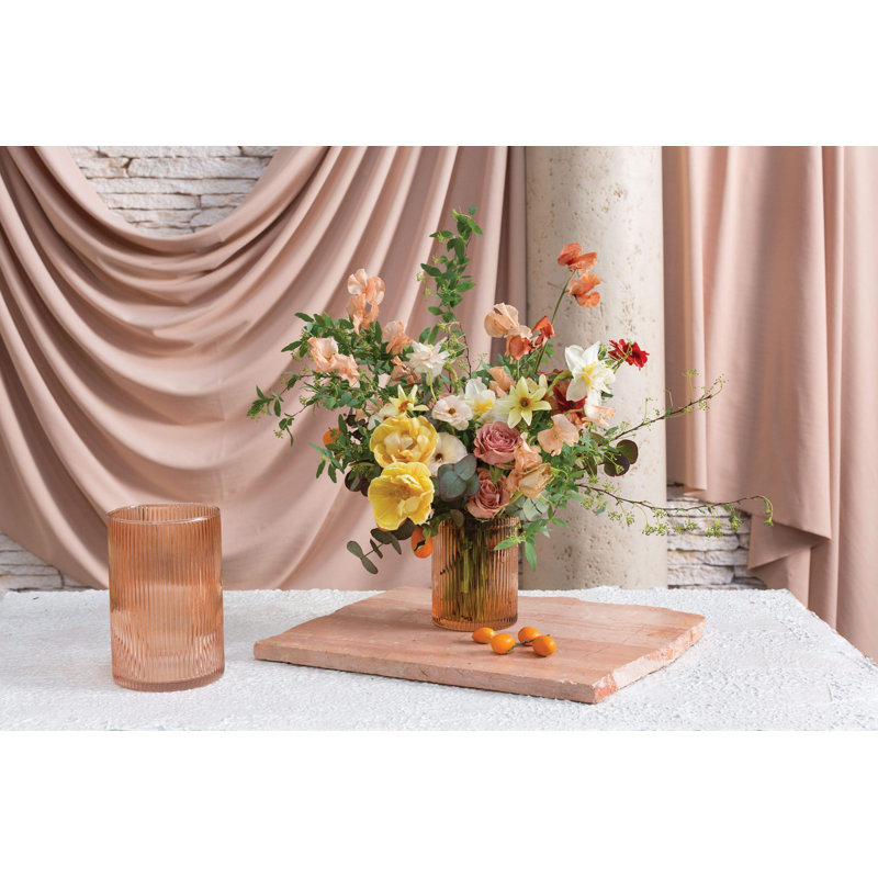 Brigida Handmade Glass Table Vase, 7.5" H x 4.75" W x 4.75" D