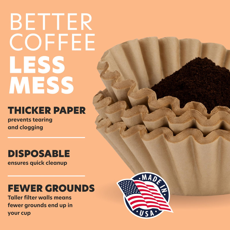 Tupkee Coffee Filters 4-6 Cups - 800 Count, Junior Basket Style, White Paper, Chlorine Free 5 Cup Coffee Filter, Made In The USA