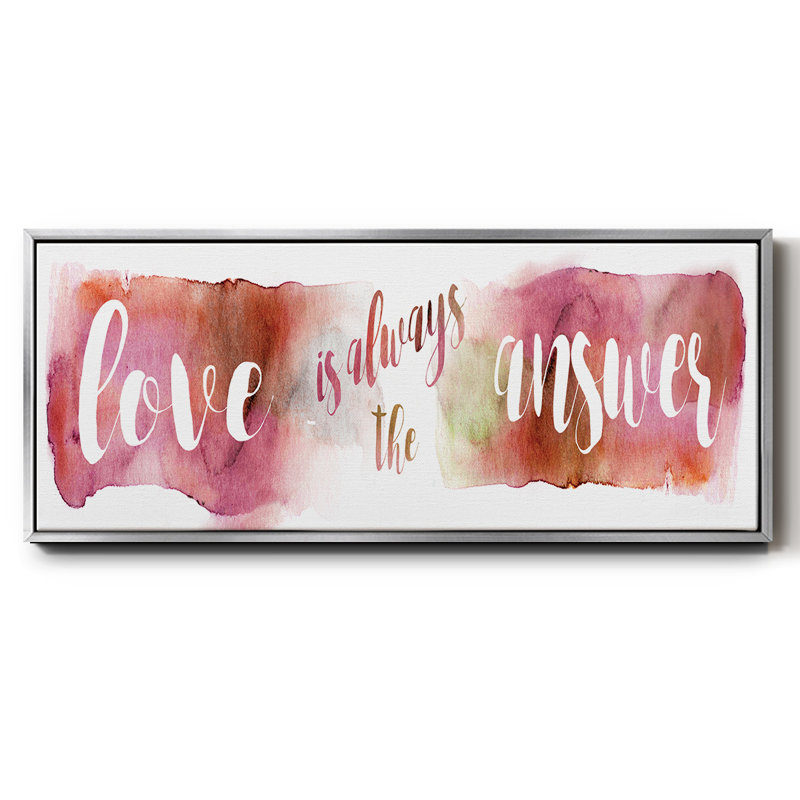 «Love is the Response» - Toile encadrée, H 8 po x l 20 po