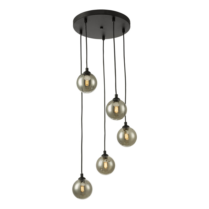 5 - Light Pendant, Smoked, 300cm H x 30cm W x 30cm D