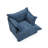 Plush Navy Upholstered Chenille Accent Chair with Oversized Cloud Cushions-346721711