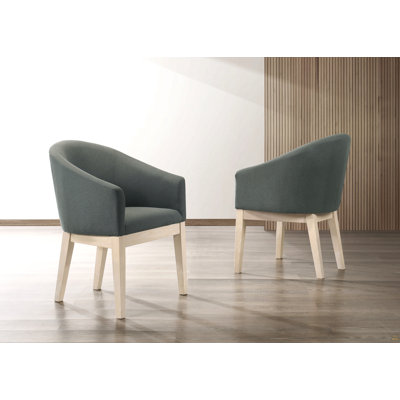 Ensemble de 2 fauteuils tonneau en tissu gris 23 po Neroli