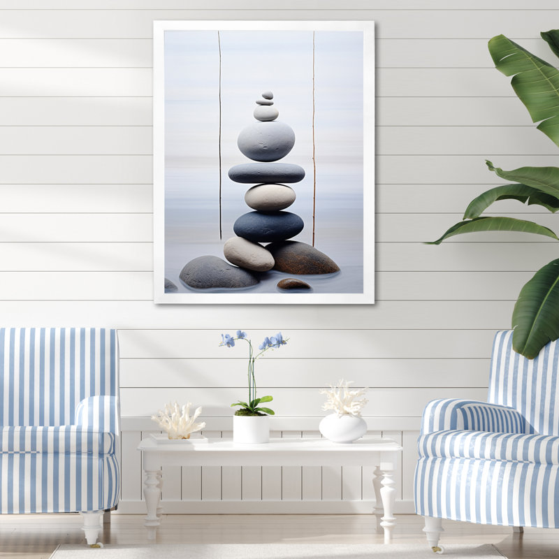 «Leneve Beach Harmonic Balance I», reproduction sur toile, Cadre photo blanc, H 44 po x l 34 po x P 1,5 po