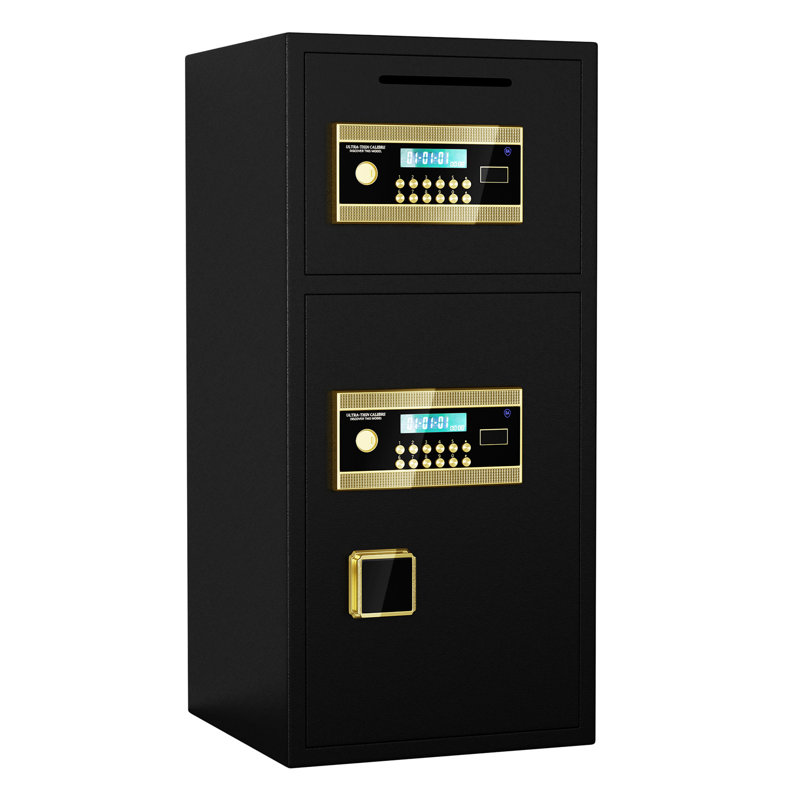 Large Double-Door Coin-Operated Safe,Digital Security Safe With Keypad And Key,3.5 Cubic Feet Safe Box With Hidden Code Function For Home,Office And Hotel