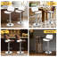 Upholstered Adjustable Height Counter Stool with Solid Wood Frame-164104148