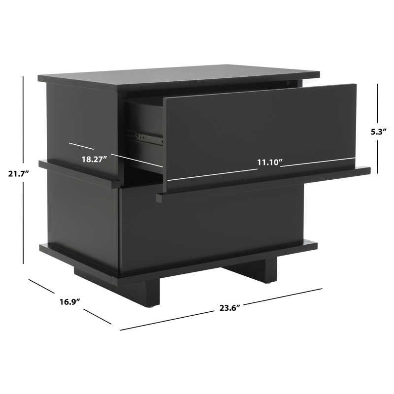 Sabastion 23.62'' W Nightstand, Black
