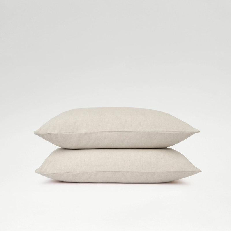Flannel Marl Pillow Case, Oat, Standard Pillowcase