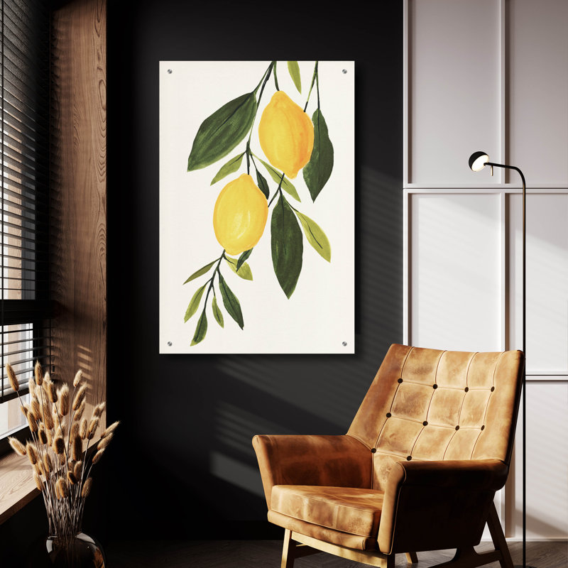  «Lemon Branch 1» par Annie Warren, art mural en verre acrylique, 24 po x 36 po, H 36 po x l 24 po