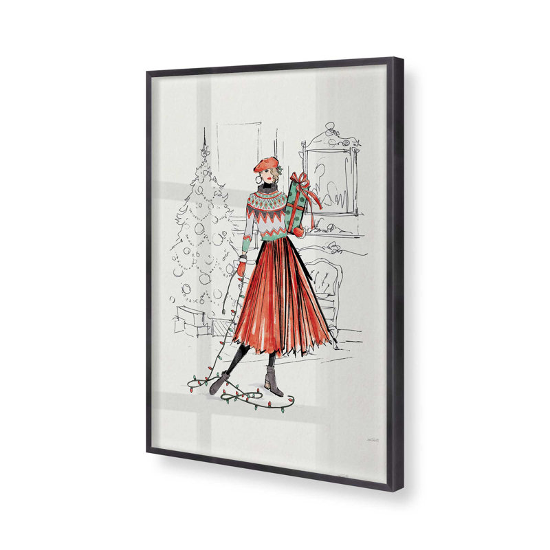 Cadre festif Fashionista I, Cadre en zinc patiné, H 11,25 po x l 9,25 po