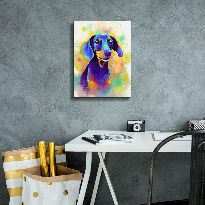 "Pop Art Dachshund 2" par Furbaby Affiliates, H 16 po x l 12 po x P 0,75 po