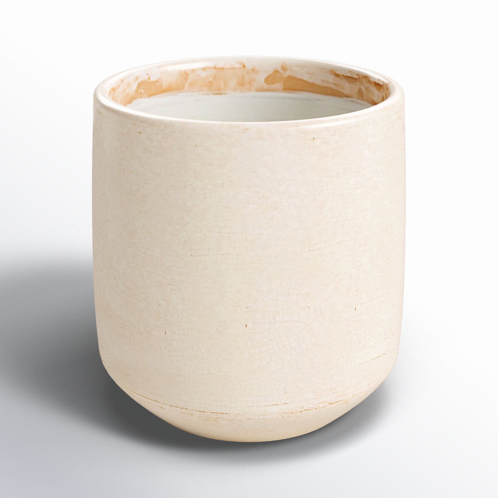 Sia Handmade Ceramic Pot Planter, 5.5" H x 5.5" W x 5.5" D, White