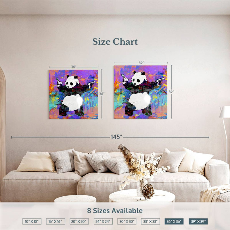 Brampt Pandamonium, 39" H x 39" W