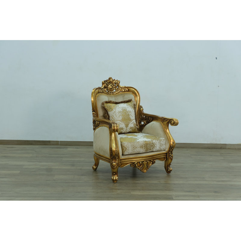 Armchair, Gold, Beige/Off White
