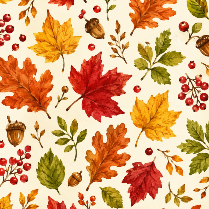 Papier peint auto-adhésif à peler et coller feuilles d'automne saison d'automne feuilles de chêne glands de baies rouges papier contact mural amovible auto-adhésif pour armoires de cuisine de chambre à coucher 24 po x 118 po