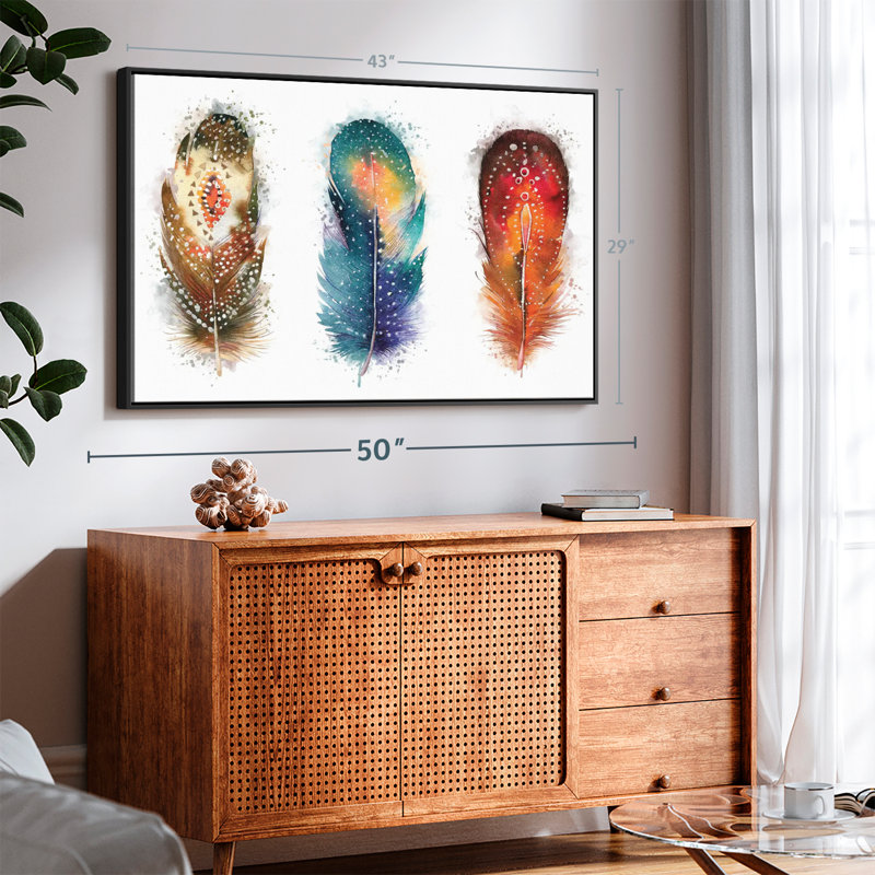 " Feather Patterns Splatter Canvas Print ", 29" H x 43" W