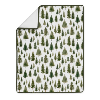 Woodland Pine Tree Print 4 Piece Crib Bedding Set