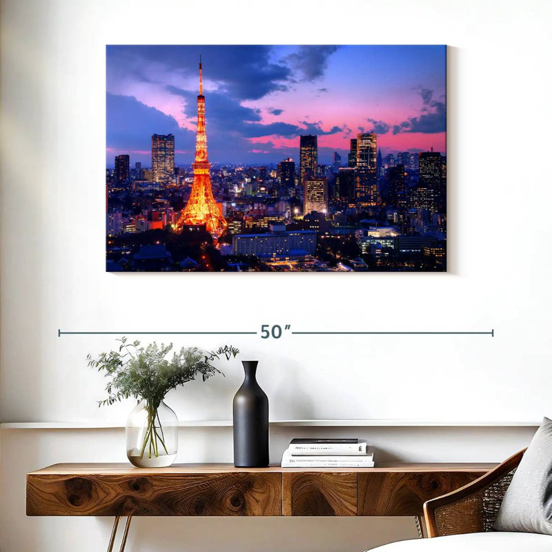 Kavia Tokyo Tower Evening Glow, 26" H x 39" W