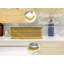 Lavabo vasque de salle de bain carré 14 po Meje, lavabo de comptoir à rayures dorées de luxe, lavabo en céramique pour meuble-lavabo