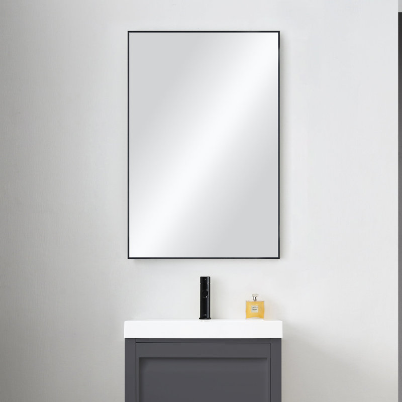 Miroir mural incassable Premium Premium, Noir mat, 36 po x 24 po