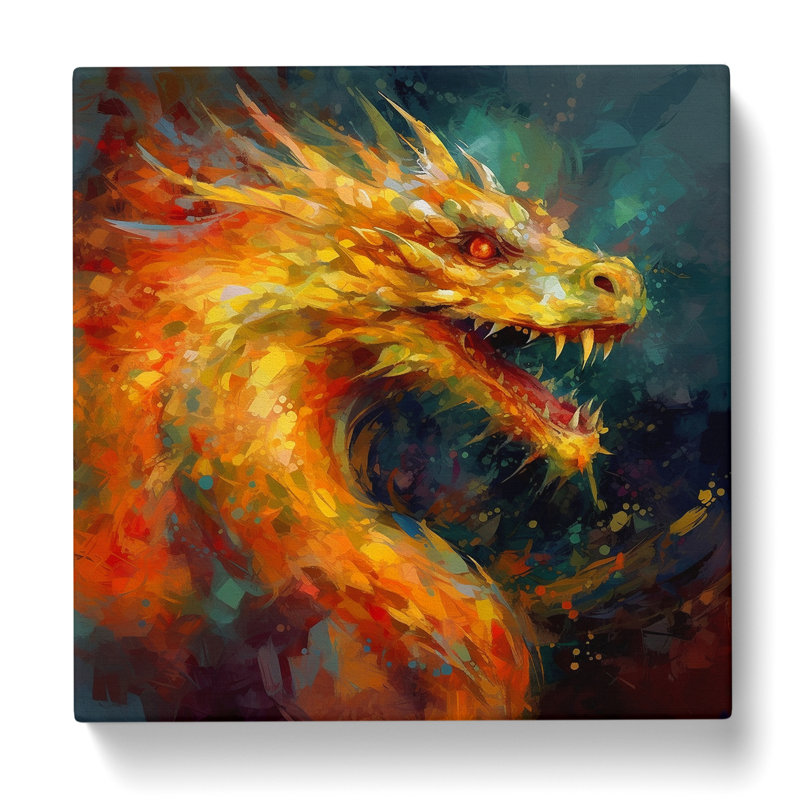 Dragon Impressionism - Wrapped Canvas, 50cm H x 50cm W x 3cm D