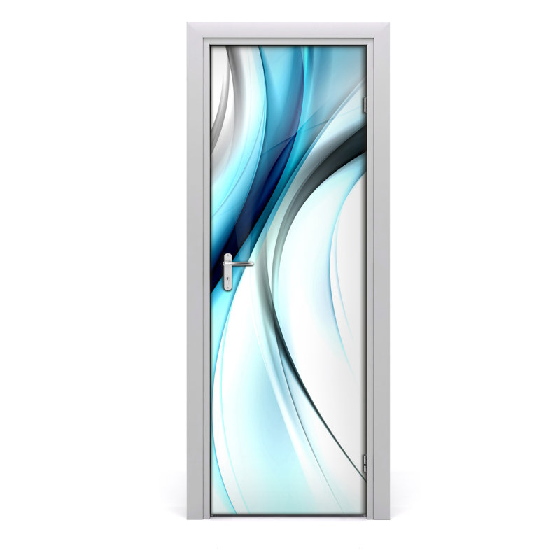 Abstract Wave Door Decal, 205cm  H x 75cm W