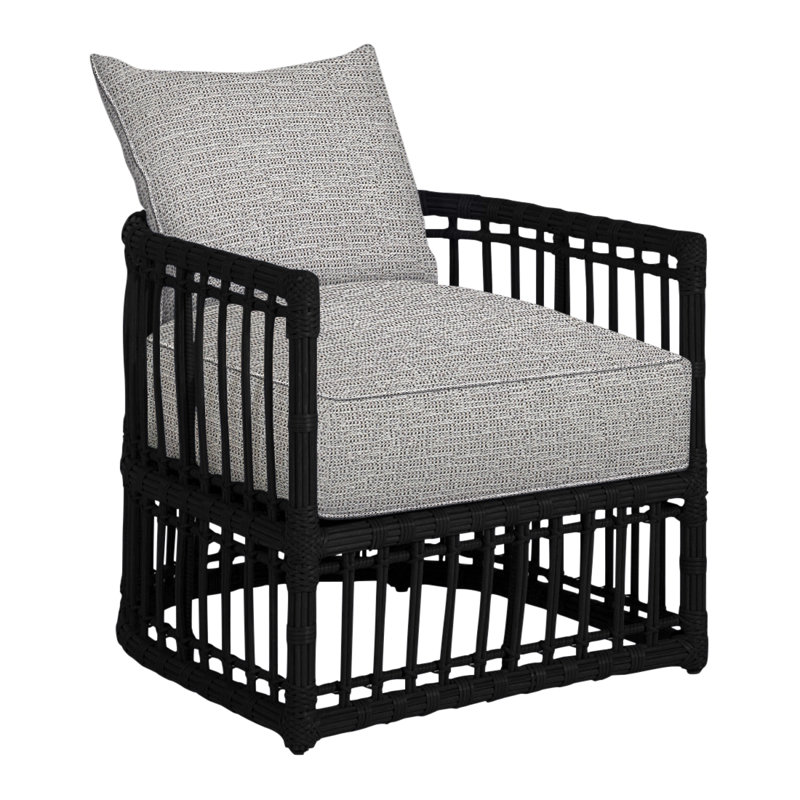 Fauteuil demi-tonneau Newport N-Dura, Welt, Tweed caramel, Onyx