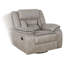 Fauteuil inclinable et pivotant avec accoudoirs coussinés et similicuir taupe