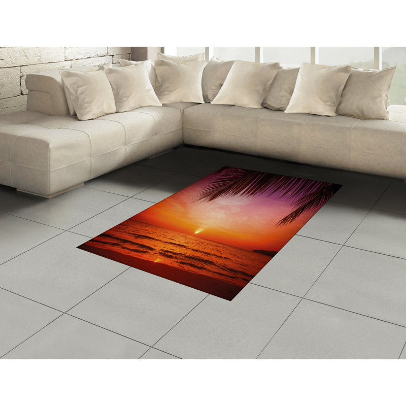 Tropical High Density Long Fiber Poly Threads Decorative Area Rug Carpet, Rectangle 4' x 5'8"