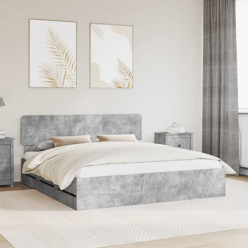Bed Frame, Super King (6'), Concrete Grey