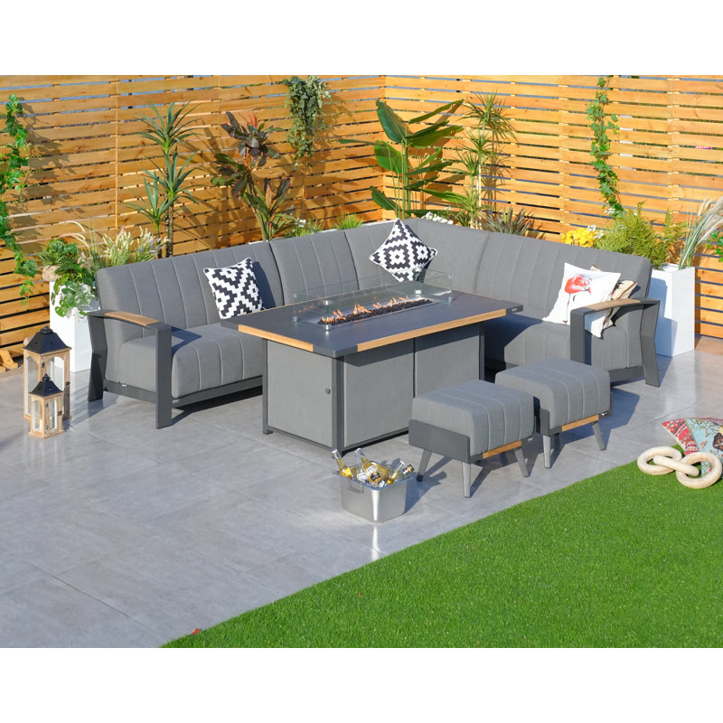 Ensemble de conversation modulaire avec coussins 5 pièces Speier
