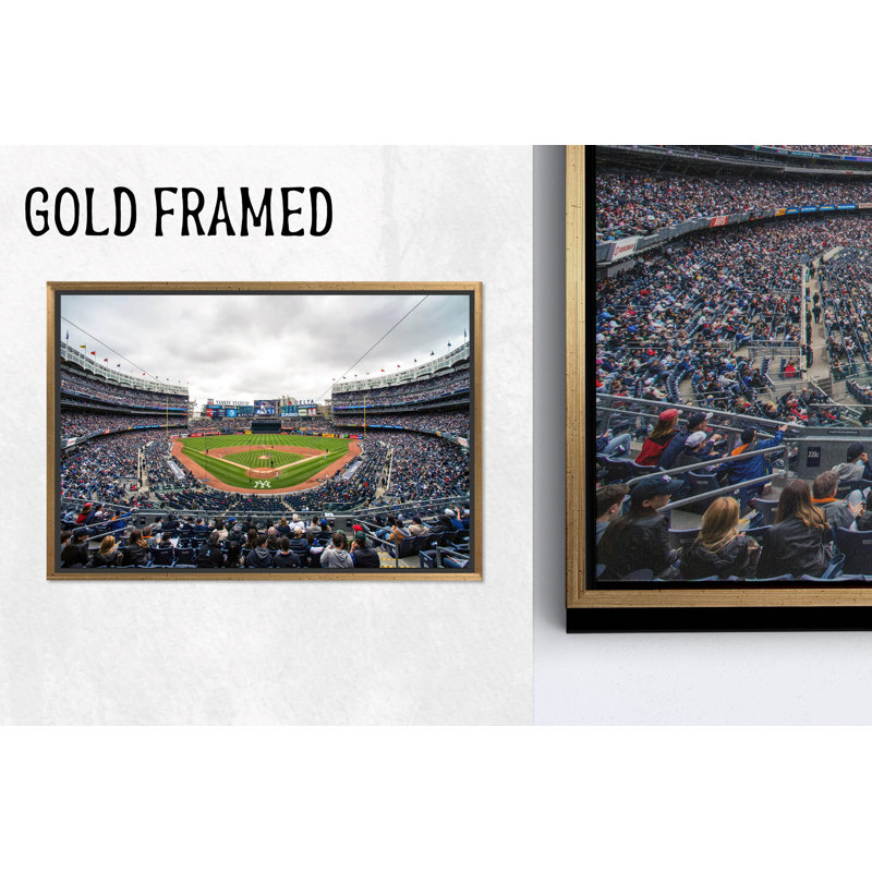 Art mural sur toile Yankee Stadium: impression de baseball, cadeau de New York, toiles encadrées or 1P