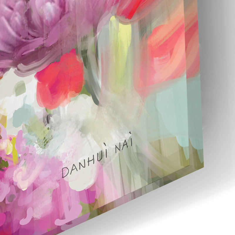  «Bright Florals» par Danhui Nai, art mural en verre acrylique, H 16 po x l 24 po x P 0,2 po
