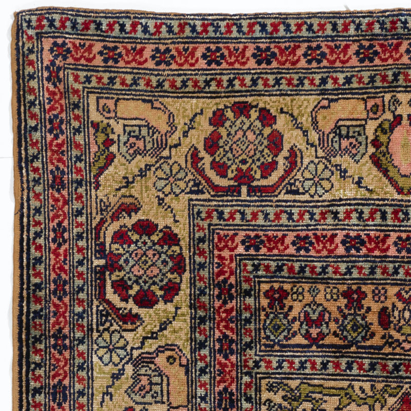 Tapis turc antique en soie, vers 1900.