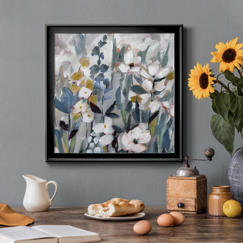 Happy Fields - Peinture sur toile encadrée, H 17,5 po x l 17,5 po x P 1,5 po, Noir