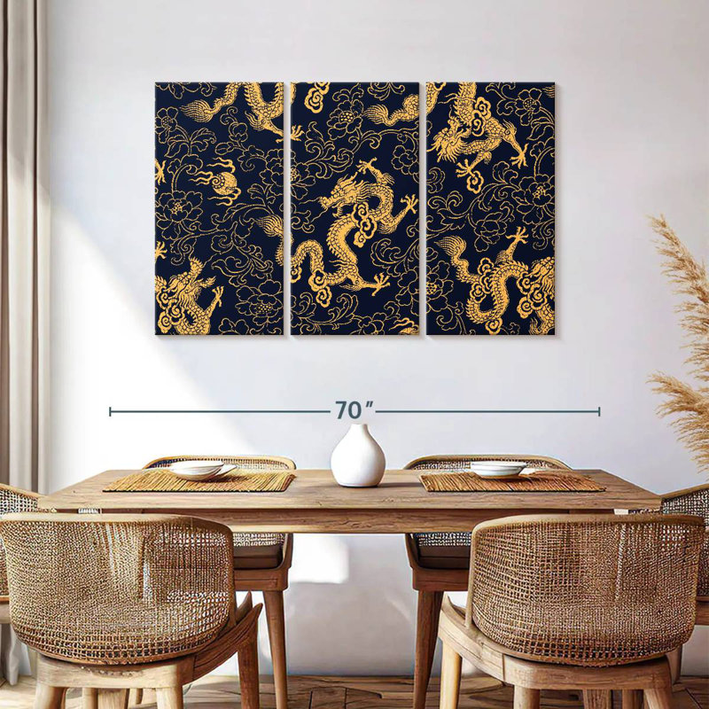 Kerner Oriental Dragons Pattern, 36" H x 57" W