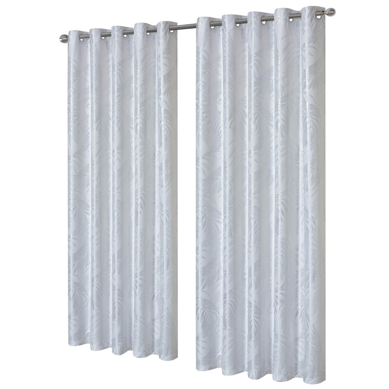 Blackout Curtain Panel Pair, White, 183cm Width x 167cm Drop