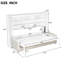 Armoire-lit double beige avec rangement pliable et conduit, pour un sommeil douillet et confortable